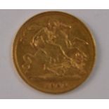 QUEEN VICTORIA HALF GOLD SOVEREIGN 1900