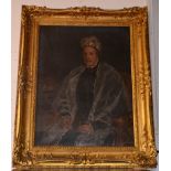 FABULOUS Large gilt & gesso framed oil on canvas c19th century of a period Scots lady, frame size