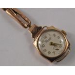 Vintage 9ct FABULOUS ROLEX cased ladies wrist watch casing, with a non Rolex replacement mechanism