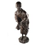 Large c19th Century bronze statue of an Oriental woman, stunning workmanship! Seal mark to base.