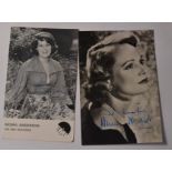 Signed vintage photo cards of MOIRA ANDERSON and ANNA NEAGLE(voted most popular star in the UK in