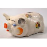 RARE Price Kensington Pottery Piggy Bank Designed by Joseph Szeiler/ Made in England Stamped and