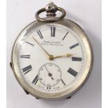 An H SAMUEL silver pocket watch LONDON Hallmark 925, gross weight 87g, watch face clean, in good