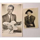 Signed vintage photo cards (x2) of STAN STENNET