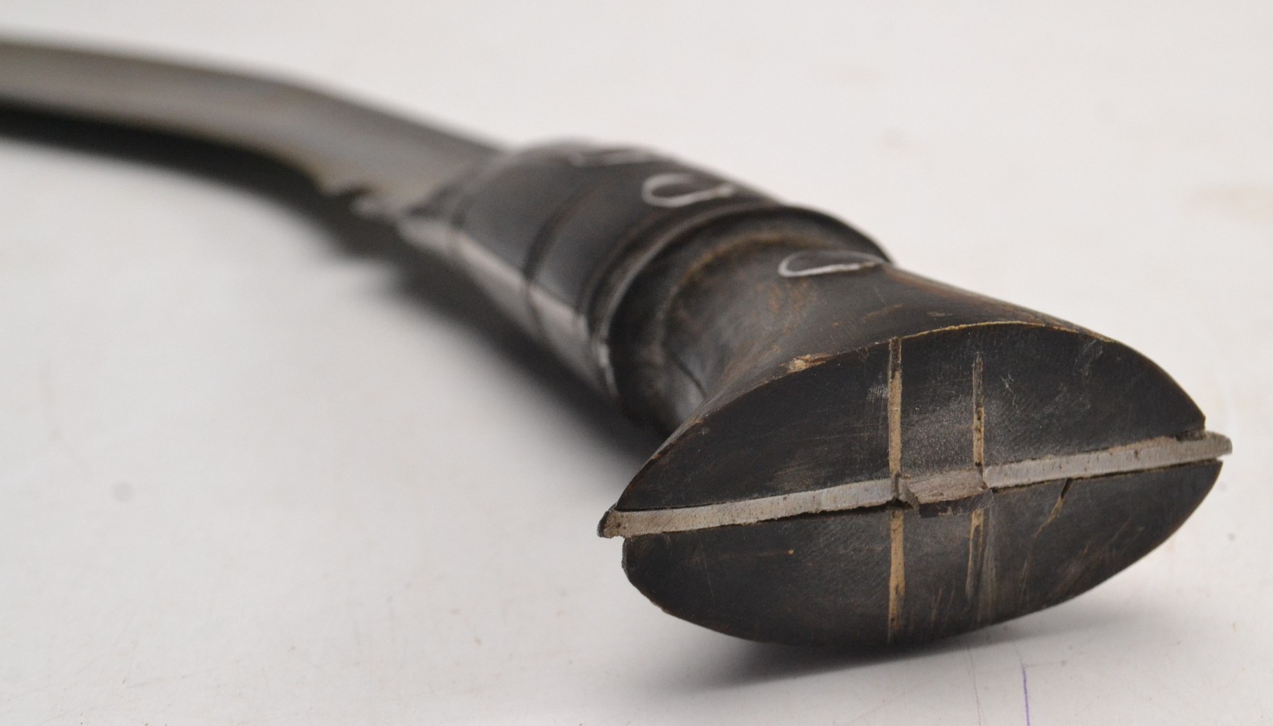 Gurkha Kukri knife with black leather sheath, blade length 30cm approx. - Image 10 of 10