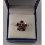 18k white gold Burmese ruby and diamond ring