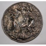 STUNNING and RARE antique silver plated plaque by ELKINGTON & Co with elaborate repousse work