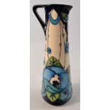 MOORCROFT jug in blue Rennie rose design