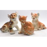 VINTAGE USSR RUSSIAN LOMONOSOV set of 3 wild cat cubs