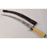 A Turkish/Indian? c19th style dagger blade length 27cm, total length including handle 38cm