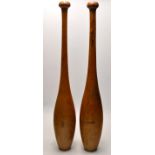 A pair of RARE vintage GLASGOW made INDIAN CLUBS (which originated in India were a 19th-century