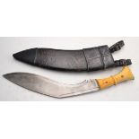 Gurkha Kukri knife with bone handle, blade length 31cm approx