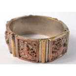 UNUSUAL Vintage INDIAN alloy metal bracelet depicting 6 INDIAN DEITIES -really stunning!