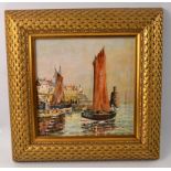 An Original oil on board by DUNCAN BUCHANAN 'An East Fife Harbour'