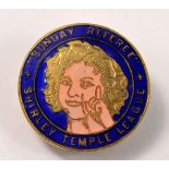 1930's VINTAGE SUNDAY REFEREE SHIRLEY TEMPLE LEAGUE ENAMEL PIN BADGE