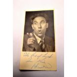 FRANKIE HOWERD signed studio Photo card signed 'The best of luck' Frankie Howerd