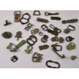 Quantity of Roman and other antique finds to include buckles, belt buckles etc