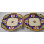 A pair of JAPANESE MEITO hand painted plates, no chips or cracks, slight wear as you would expect