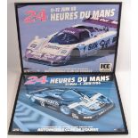 24 HEURES DU MANS Dunlop sponsored automobile racing framed posters (2 of)