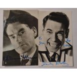 Signed vintage photo cards of DUNCAN MACRAE Scottish Actor and STANLEY BAXTER Scottish actor and