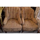 Pair of French inspired fabulous mahogany upholstered chairs