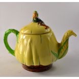 BURLEIGHWARE vintage 1930's primrose yellow teapot with 'Dwarf' lid handle