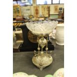 Victorian silver plated centrepiece/epergne by Horace Woodward & Co with diamond registration for