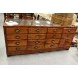 Pine Glazed 16 Drawer Haberdashery Cabinet