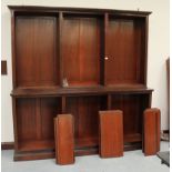 Large Victorian mahogany open front breakfront bookcase