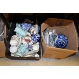 2 Boxes of Various China including Old Country Roses