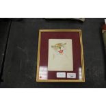 Late 19th/Early 20th Century Indian - Watercolour - Tiger's head caricature, 15cm x 11cm, framed