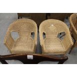 2 wickerwork chairs