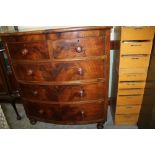 Victorian mahogany bowfront chest of drawers