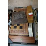Box of board games, chess etc