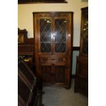 oak double door corner cupbord