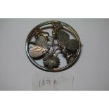 Georg Jensen silver circular Butterfly brooch, No. 283