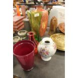 Grimwade lustre vase, Burleigh ware and 6 other vases