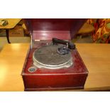 Wooden Cased Gramophone/78's Record Player