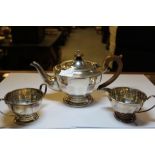 George V silver three piece tea service