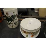 5 Portmeirion white glazed bowls and 2 Portmeirion 'Botanic Garden' items