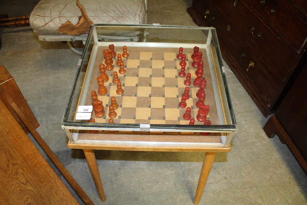 Chess board with pieces