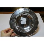 George V silver Armada style dish by DMP, Chester 1922, with presentation engraving
