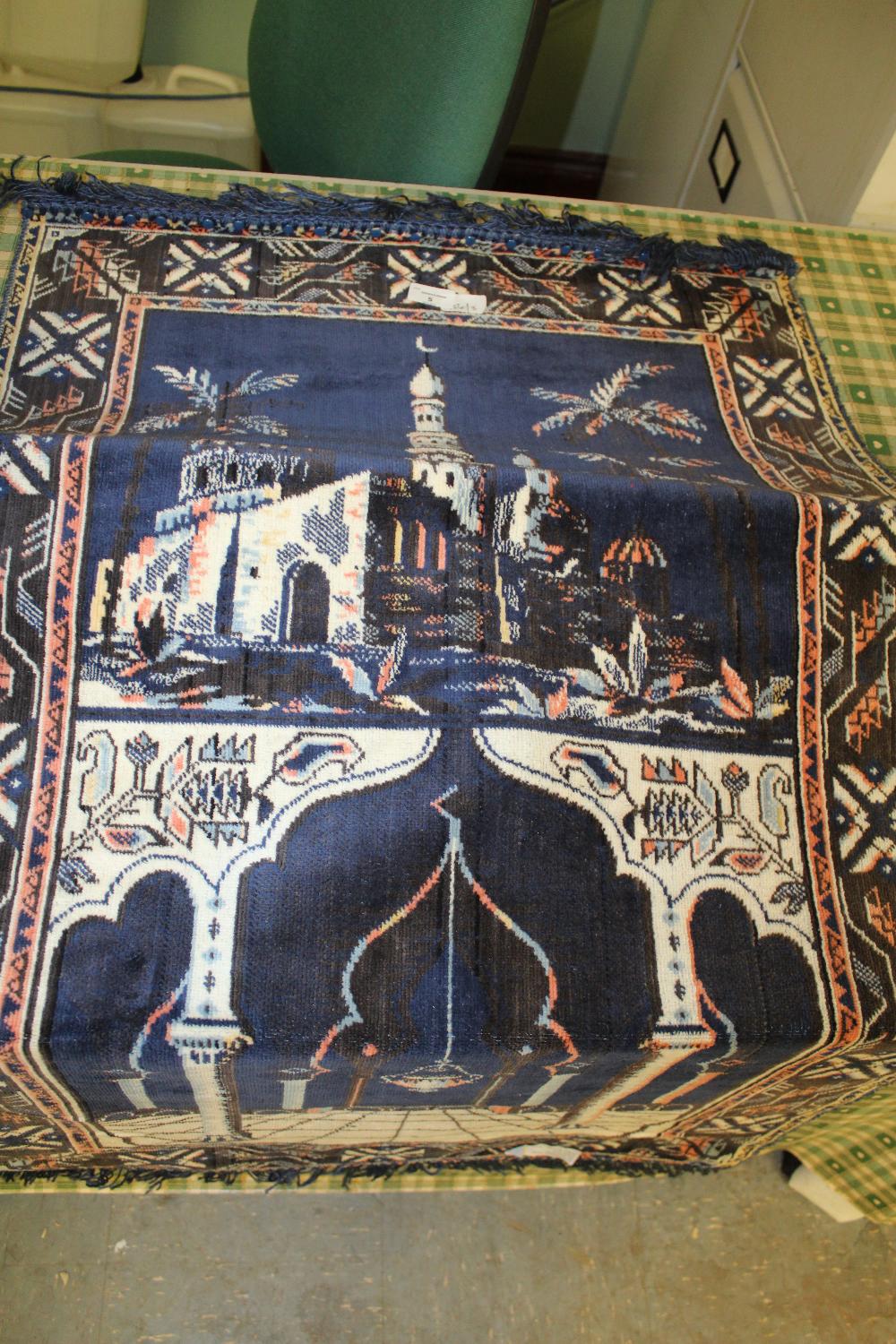 Indian Wall Hanging/Rug - Temple Scene