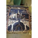 Indian Wall Hanging/Rug - Temple Scene