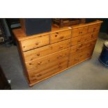 Modern pine chest of ten drawers