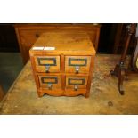 Set of 4 Small Drawers set within Wooden Chest 2/2 (H 9" x W 9" x D 9")
