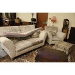 Modern Settee & Footstool