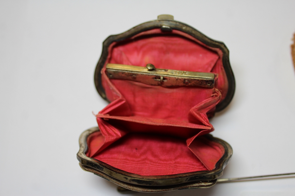 Hat Pin, Compact and 19th Century Purse - Image 4 of 4