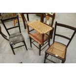 3 misc chairs and stool