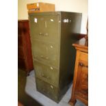 Green metal filing cabinet